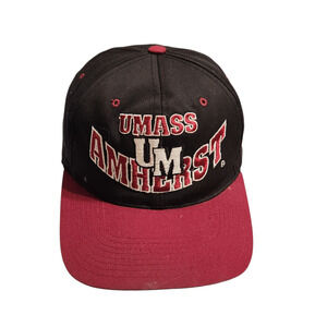 UMass Amherst Hat Adjustable Snapback Men's Black Maroon College‎ Logo